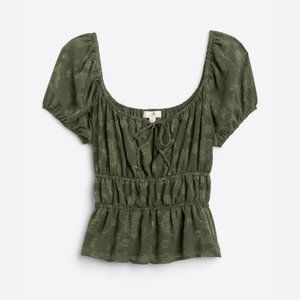 DAISY & DELILAH Winnie Ruched Peplum Blouse